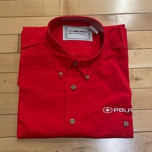 Polaris Red Button Up Shortsleeve Dress Shirt